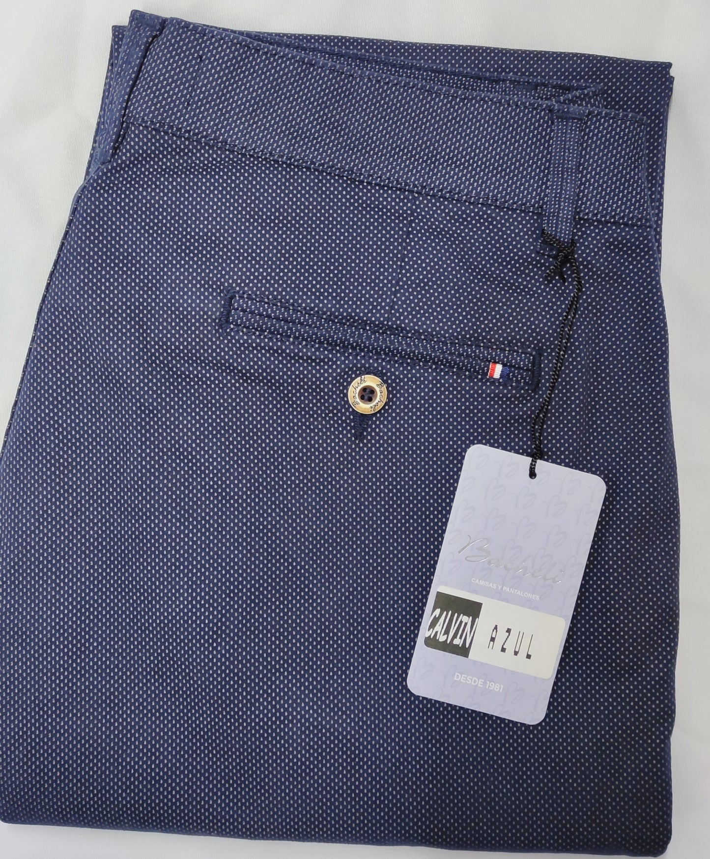 Pantalón Dril Licrado Micropunto Slim Fit Calvin